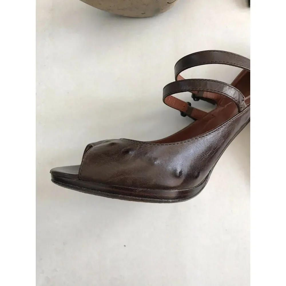 Max Studio Xpand Leather Peep Toe Heels
